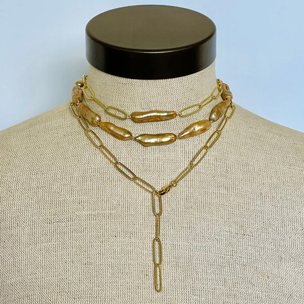 Champagne PEARL Chain Necklace